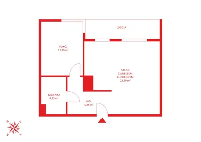 Mieszkanie do wynajęcia, 48 m² Aniołki, Powstańców Warszawskich - miniatura 2