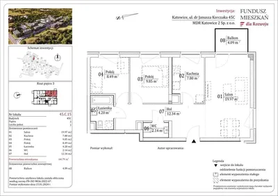 Wynajmę Mieszkanie Katowice - 64,79 m²
