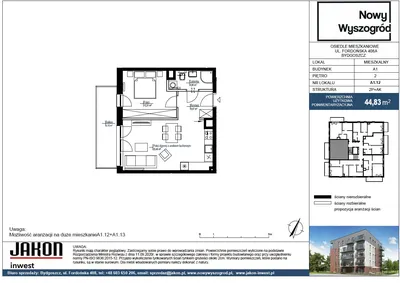 Mieszkanie do wynajęcia 45m2 Nowy Wyszogród [Fordon] 2 150 PLN - miniatura 2