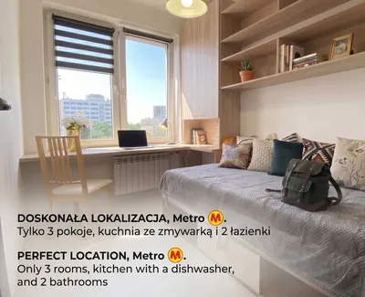 Pokój 1 osobowy Wołoska 88 tylko 3 pokoje duże łóżko
